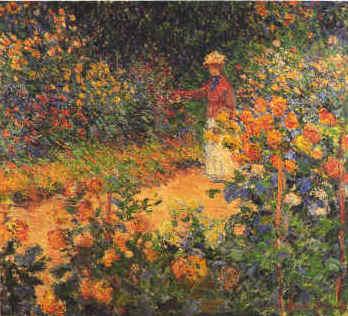 Claude Monet Garden Path at Giverny Norge oil painting art